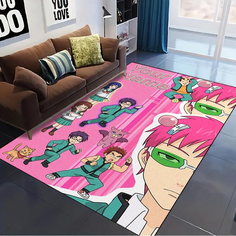 Name Custom Saiki Carpet Rug for Living Room Bedroom Home Sofa Decoration,Kids play Non-slip Floor Mat