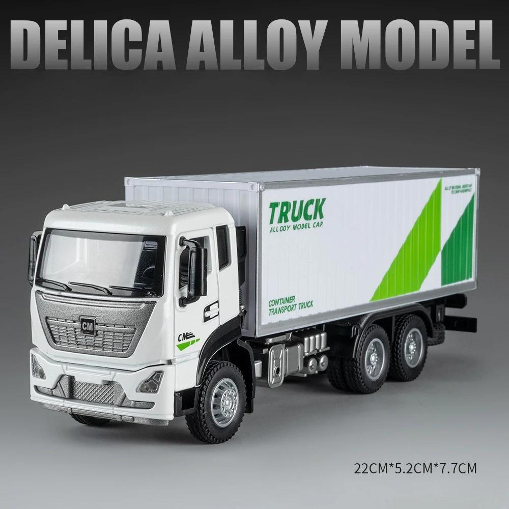 1:32 Cement Pump Truck Container Transport Car Model Toy Sound Light Doors Opened Engineering Vehicle Models Kids Toys Gifts