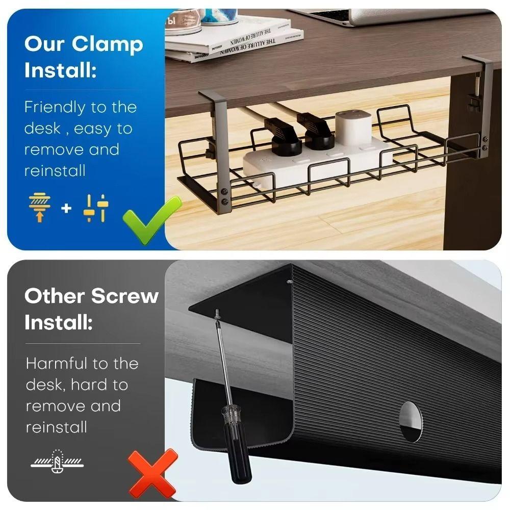 Металлический лоток для прокладки кабелей без сверления, экономящий место, органайзер для проводов на столе, для дома