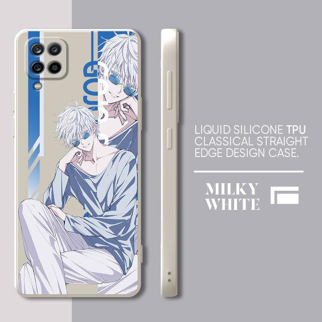 Luxury Case For Samsung Galaxy A21s A71 A50 A01 A31 A03s A11 A02 A51 A70 M02s Anime Jujutsu Kaisen Tpu Square Liquid Cover