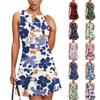 Women's Fashionable Casual Printed Sleeveless Round Neck Dress Sleeveless Round Neck Dress