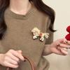 1Pcs Coat & Scarf Accessory Zodiac Year Charming Fabric Pony Brooch For Women Pin Corsage Pin Neck Pin