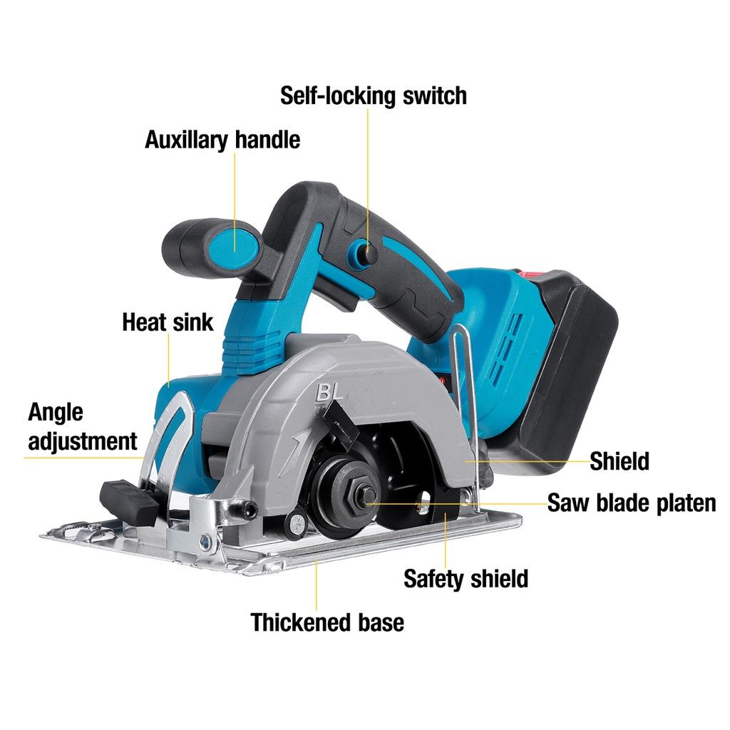 11000PRM 1500W Circular Saw Cordless Electric Saw Wood Cutters 125mm Electric Jigsaw Woodworking Tools with Battery