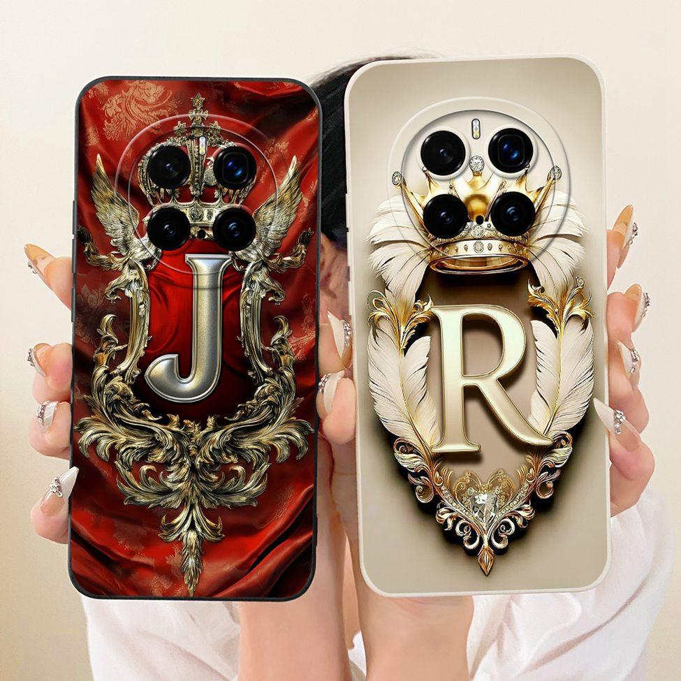 Чехол-крышка для Honor Magic 7 Pro, Роскошный, Буквы от A до Z, Крутая Корона, 2D-раскрашенный Силиконовый Корпус для Honor Magic 7Pro PTP-N49 PTP-AN10