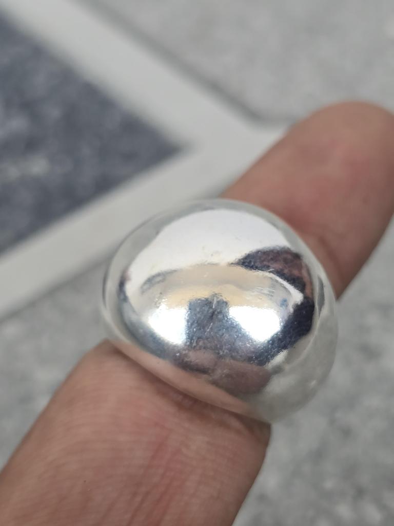 Dome Ring, 925 Sterling Silver Ring, Large Plain Wide Band, Boho Statement Ring, Handmade Ring, Anxiety Ring, Engagement Ring