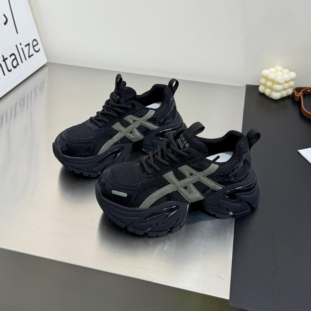Suding thick-soled small waist dad shoes women's 2025 autumn new small 6cm height-increasing color matching sports and leisure shoes