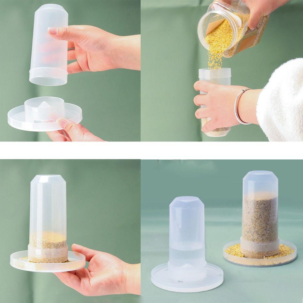 Transparent Automatic for Chicken Dove Parakeet Pigeon Food Box Parrot Water Dispenser Pigeon Feeder Bird Drinking Fountain