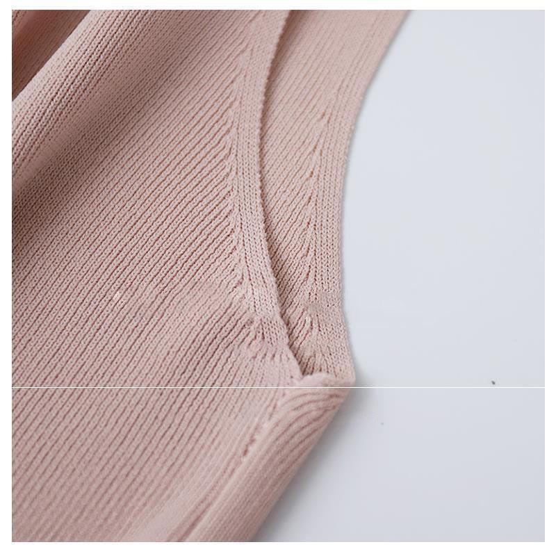 Женская майка большого размера из ледяного шелка с V-образным вырезом – Свободная, Вязаная, Без рукавов, С контролем живота, Внешний базовый слой.