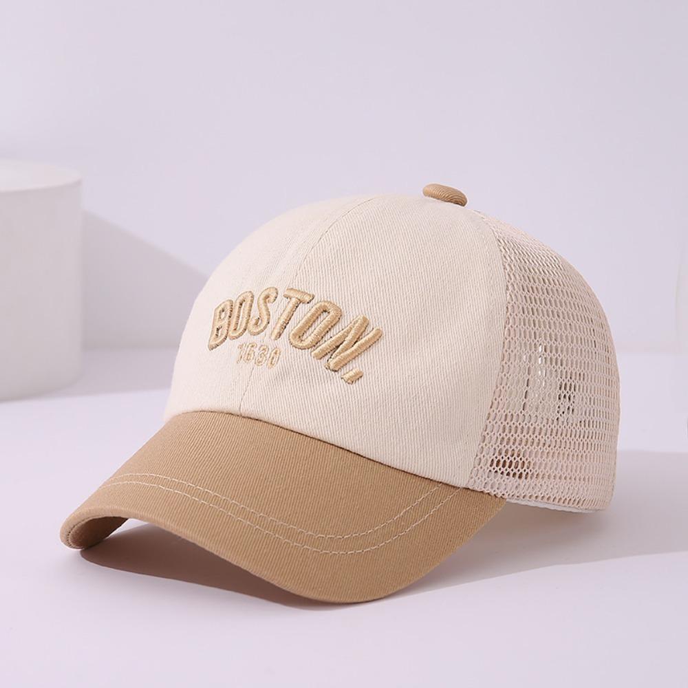 Mesh Girls Sun Hat Letter Embroidery Mesh Baseball Cap New Children Duck Tongue Cap  Summer