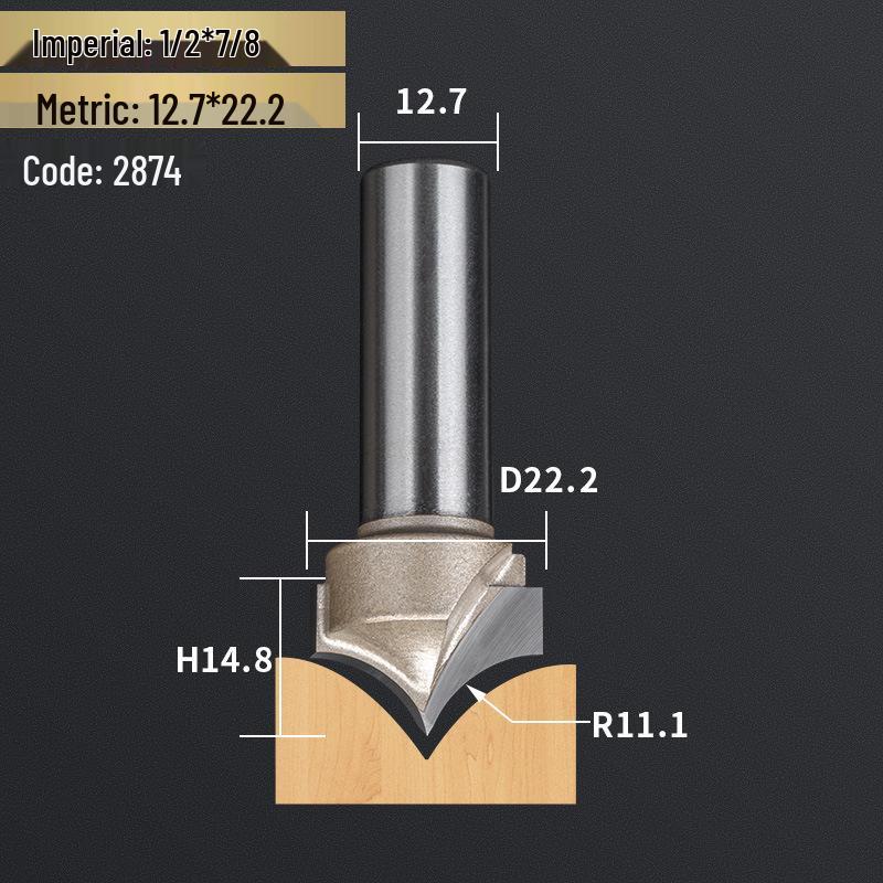 Профессиональный резьбовой нож с острым наконечником из вольфрамовой стали с хвостовиком 1/2" и фреза для обрезки с хвостовиком 1/4" для деревообработки
