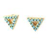 Les Trésors De Lily [N6244] - Позолоченные золотые серьги с бирюзой «Навахо» (треугольники)