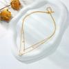 DIEYURO 316L Stainless Steel Lovely Butterfly Pendant Necklace For Women Fashion Double Layer Neck Chain Jewelry Gift Bijoux