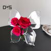 Butterfly Vase Transparent Acrylic Flower Vase Shatter-Proof Desktop Flower Cuttings Holder for Home End Table Dinning Table Office
