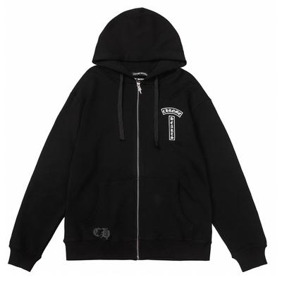 830 CHROME HEARTS Осень-Зима 2026 Новый Большой Размер Классический Стиль Логотип Молния Худи Толстовка, Подходит для Ношения Парами