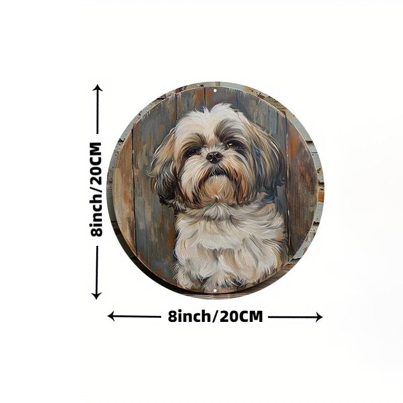 Деревянная настенная табличка с изображением собаки Ши-тцу, устойчивая к царапинам, легко вешается, декор для улицы и помещения, художественная витрина, симпатичная настенная подвеска для входной двери церкви