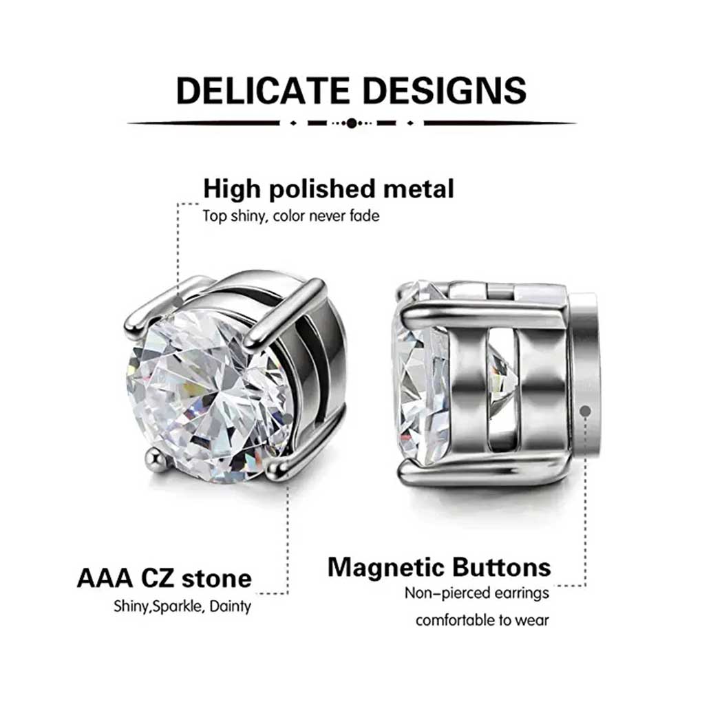 4 шт. Серьги 8 мм, без прокола, классические серьги-пусеты с цирконом, изысканная мода, блестящие, нержавеющие, для мужчин