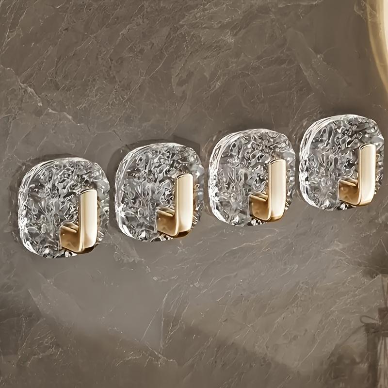 4pcs Self-adhesive Wall Hooks Acrylic Bathroom Hooks for Hanging Waterproof Adhesive Hook Towel Holder Home Accessories