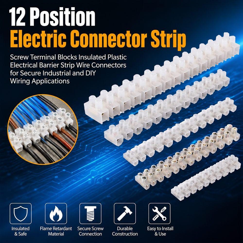 5Pcs Insulated Housing Wire Connector Block Screw Connection Screw Terminal Block Electrical Wiring