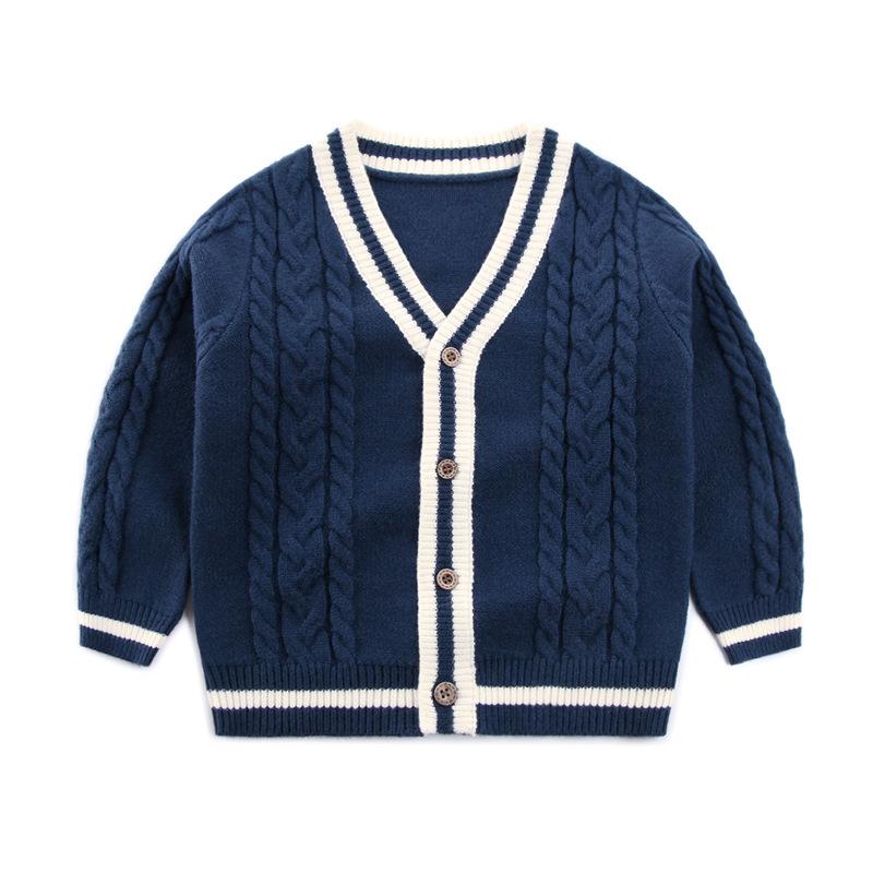 Boys Cardigan Crochet Sweater Children's V-Neck Toddler Knit Button Up Knitted Pattern Long Sleeve Sweaters