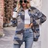 Geometric Loose Women's Lapel Long-Sleeved Coat Jacket Shirt