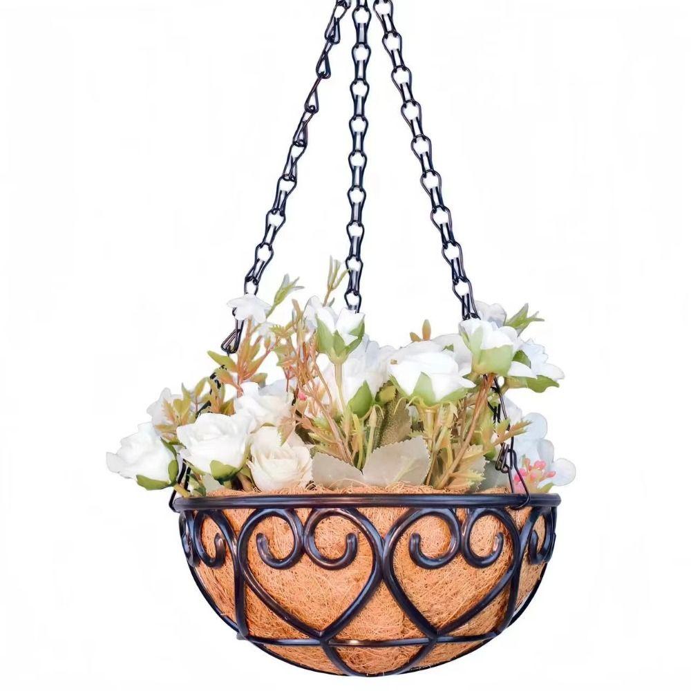 Iron Chain Hanging Basket European Planters Basket New Flowerpot
