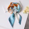 Luxury Printed Silk Scarf Women Simulated Silk Elegant Blue Versatile Headwear Bag Accessories Clothing Fashion Square Scarf