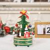 Wooden Christmas Tree Music Box Rotating Music Box Holiday Desktop Figurine for Living Room Bedroom Party Decoration