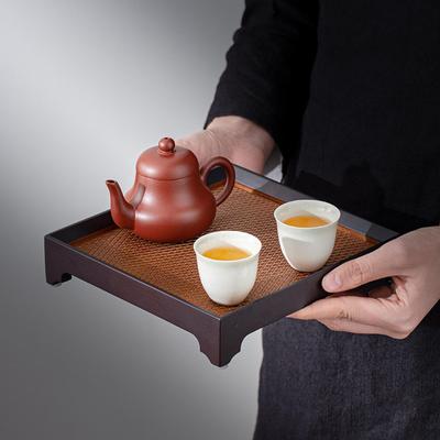 Бамбуковый китайский поднос для чая, тарелка для закусок, компактный, универсальный, простой сервировочный столик для дома