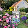 Лавандовые садовые флаги 12x18 дюймов двухсторонние наружные, весенние цветы приветственный знак праздничные украшения для двора на открытом воздухе