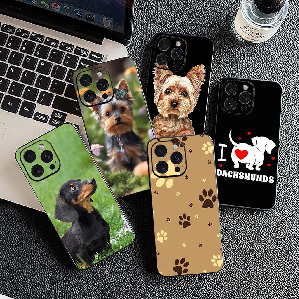 Casing for Apple iPhone 12 13 Pro Max Mini ProMax X XR Air 13Pro XS Phone Cover Soft Case Yorkshire Terrier Yorkie Dachshund Dog