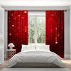 2pcs - Christmas Curtains, Christmas Golden Star red polyester printed curtains, home decoration, room decoration