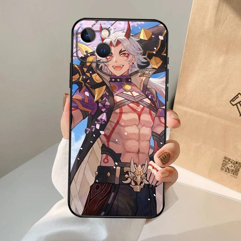 Чехол для телефона Genshin Impact Аратаки Итто Для iPhone 17 Air 16 15 14 11 12 13 Pro Max 12 13 mini 15 16 Plus 16e Защитный чехол Coque