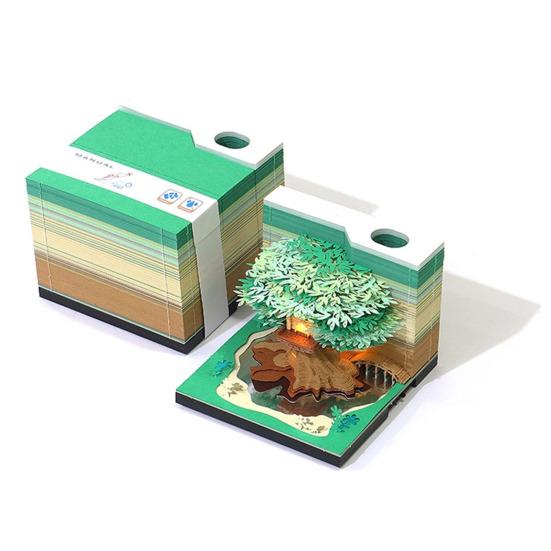 3D Tree House блокнот бумажная скульптура модель гладкий письменный стол календарь семейный блокнот для заметок с