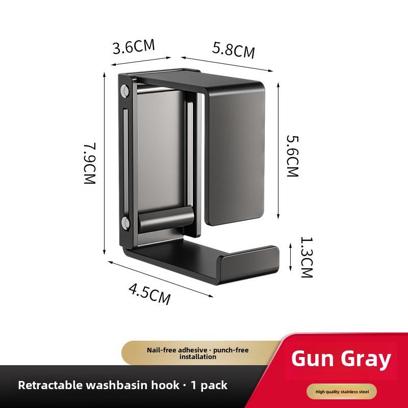 Современный выдвижной крючок для ванной комнаты, настенный, без сверления, держатель для раковины, нержавеющая сталь, стеллаж для хранения вещей для ванной комнаты и кухни