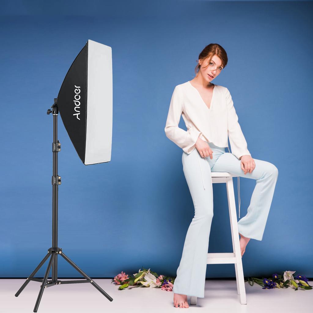 Andoer Studio Photography Light Kit Softbox Lighting Set with 85W 2800K-5700K Bi-color Temperature