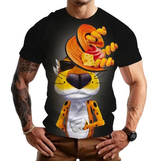 Мужская забавная повседневная футболка с мультяшными принтами животных, футболка с круглым вырезом и коротким рукавом, пуловер для повседневной носки, для улицы, вечеринки, пляжа