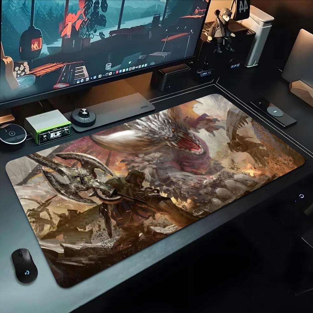 Коврик для мыши Monster Hunter 500x1000 мм Большой игровой коврик для мыши Геймерский XL Резиновый Отаку Клавиатурный коврик Настольный коврик для ноутбука