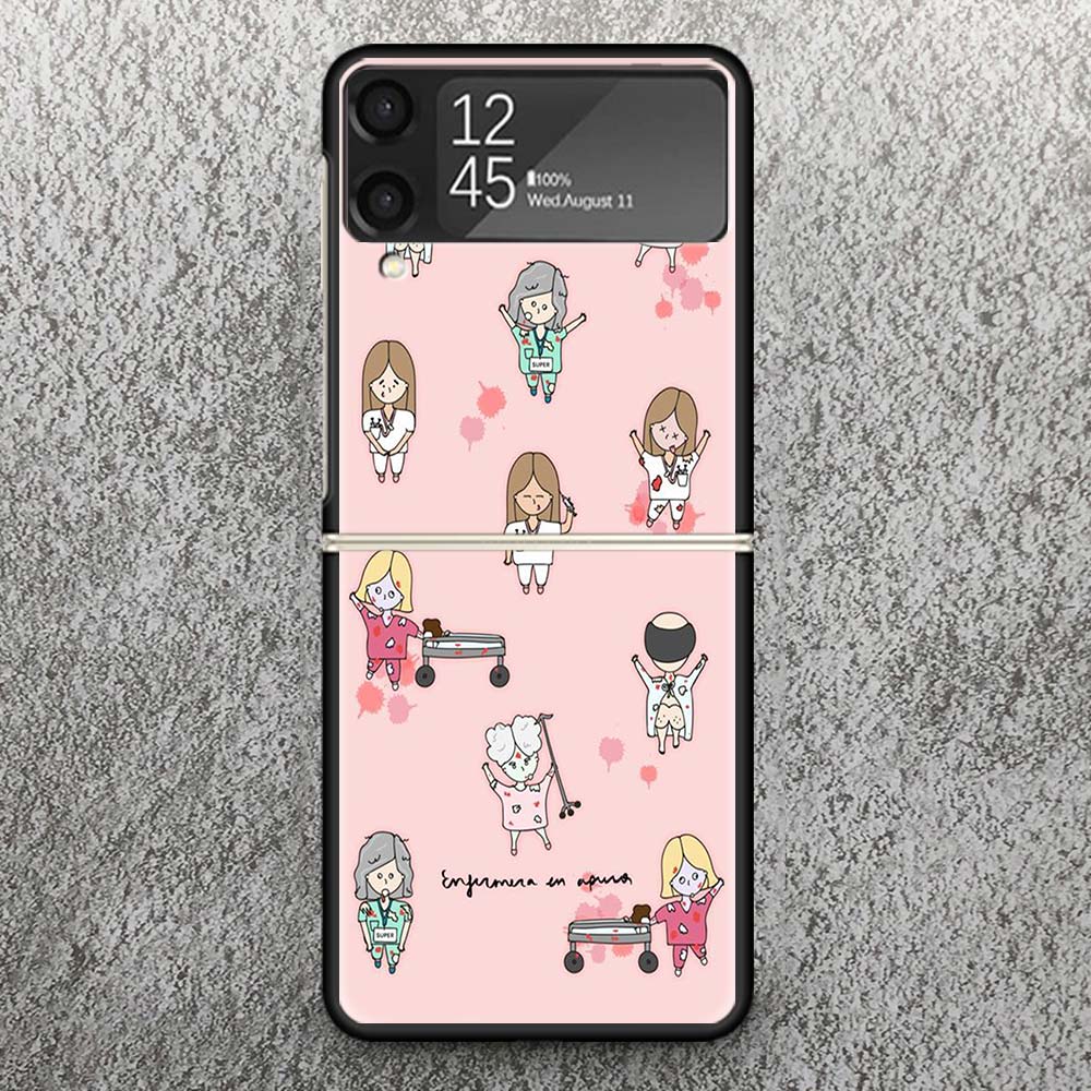 Забавный чехол с принтом 'Медицина Медсестра Доктор' для телефона Samsung Galaxy Z Flip 3 4 5 6 7 5G, чехол-раскладушка Flip7 Flip6 Flip5 Flip4 Flip3