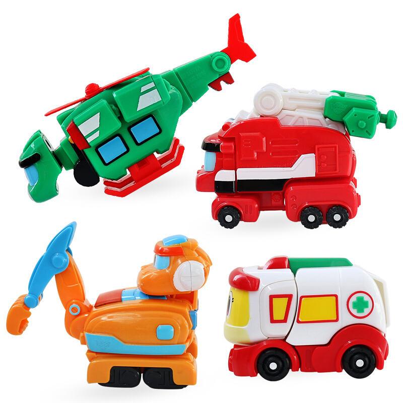 ABS Min Transformation Gogo Dino Action Figures REX Deformation Car Airplane Motorboat Crane Dinosaur Toys for Kids