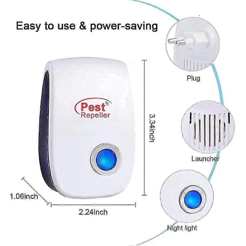 Ultrasonic Insect Rodent Repeller 6 Pack, Indoor Electronic Insect Repeller, Ifor Mosquitoes/cockroaches/mice/spiders/flies