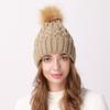 Женская плюшевая утолщенная шерстяная шапка, осенне-зимняя уличная морозостойкая теплая вязаная шапка