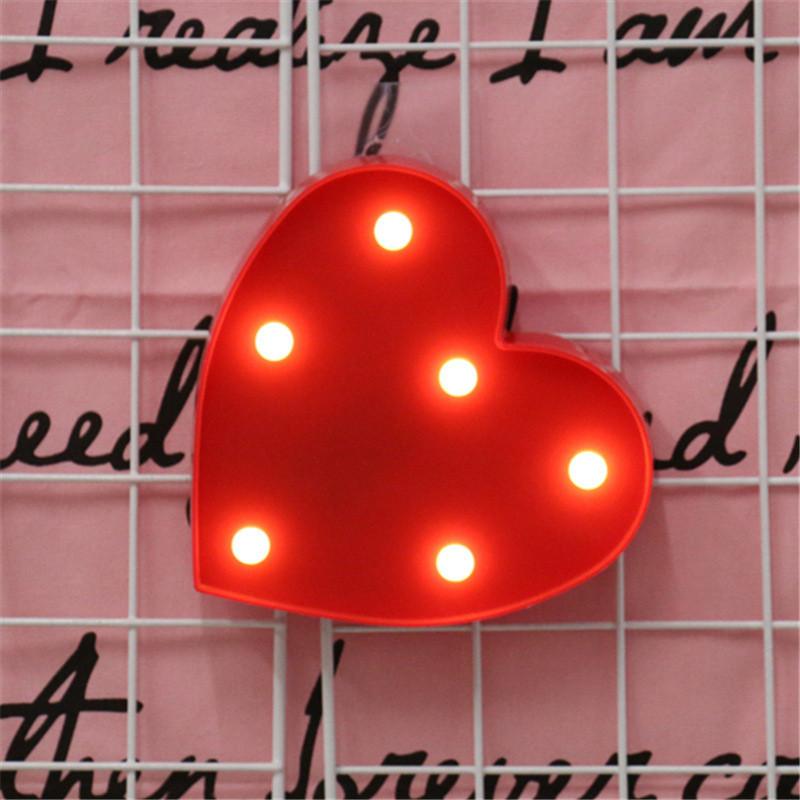 Romantic Red Heart-Shaped Decorative Night Light Battery-Powered Energy-Saving Desk Lamp For Bedroom Wedding Proposal Valentine'S & Mother'S Day
