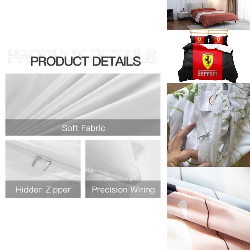 Комплект одеяла с цифровой печатью с узором Ferrari и реактивным крашением для декора спальни