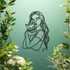 1 Piece Of Line Art For Room Decoration, Depicting A Lady And A Cat. It Is A Metal Wall Painting And A Line Art Wall Decoration.