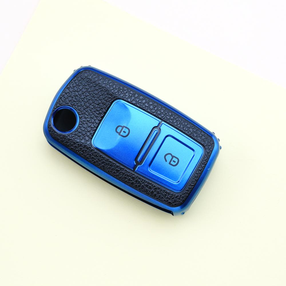 Кожаный TPU чехол-книжка для автомобильного ключа для Vw Volkswagen Altea Tiguan Seat Leon Skoda Octavia Kodiaq Polo Golf Passat Beetle