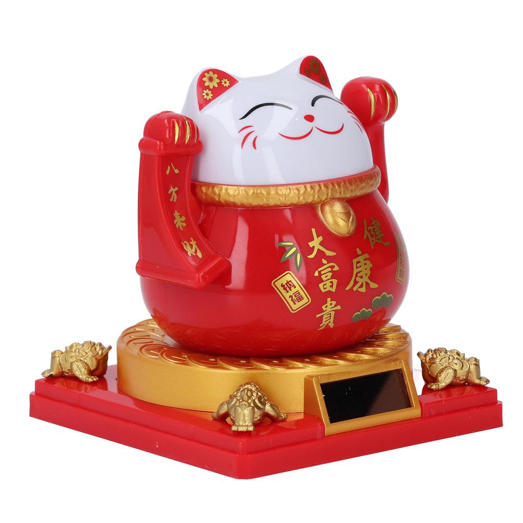 Счастливый кот, машущий рукой, работающий на солнечной энергии, индукционный светильник, приветствующий богатство, украшение для дома в виде кота, приносящего удачу