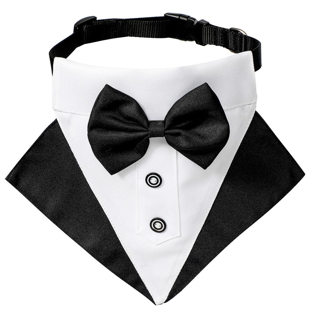 Tanpopo Formal Dog Tuxedo Wedding Collar Bandana Birthday Costume Bow Tie Party Suit Christmas Holiday Party Outfit Pet Collar