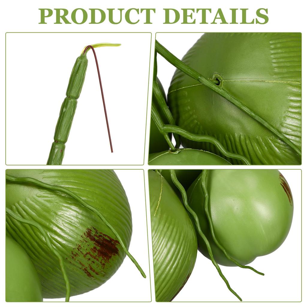 Искусственные кокосы Декор для тропической вечеринки Имитация кокоса Поддельные фрукты Реквизит для ресторана Фотореквизит Пластиковые фрукты