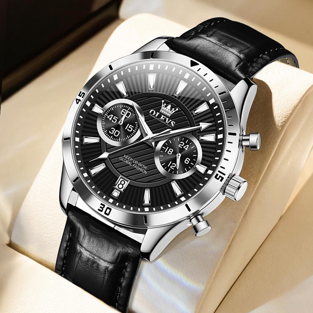 Модные мужские часы бизнес светящиеся кварцевые водонепроницаемые хронограф календарь новые мужские наручные часы