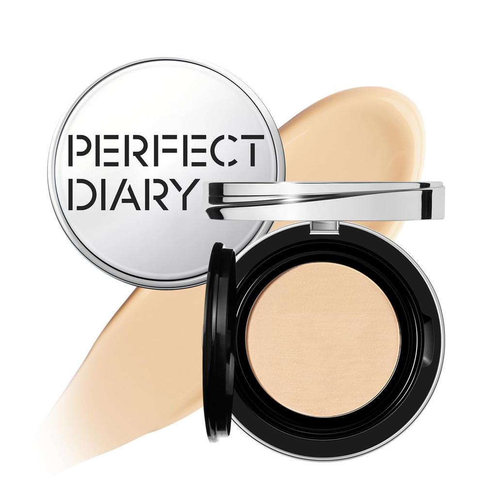 PERFECT DIARY Essence Concealing UV Cushion Foundation Ceramic Skin Glossy Skin Transparency Moisturizing Sun Protection 12g SPF50+ PA+++ (B03)